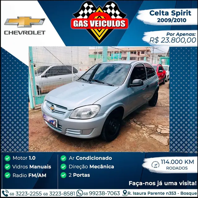 Carro Chevrolet Celta 2010 Spirit 1.0 VHC (Flex) 4p