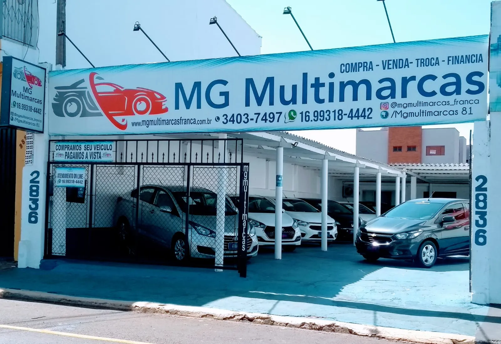 Fachada da loja Veículos à venda em M G MULTIMARCAS - Franca - SP | Mobiauto
