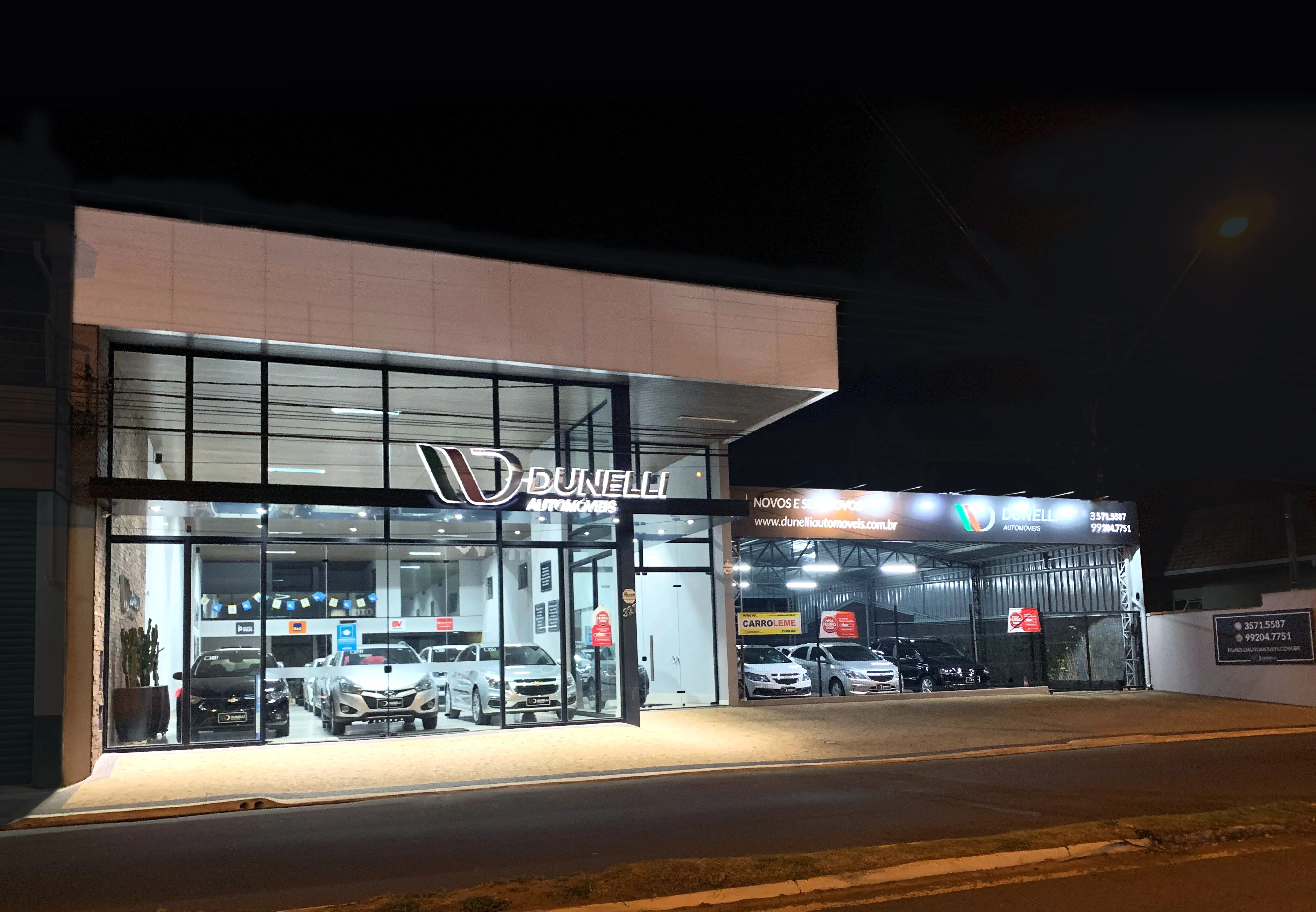 Fachada da loja DUNELLI AUTOMOVEIS - Leme - SP