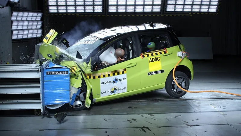 Primeiro carro elétrico a fazer crash-test no Latin NCAP é um JAC e nota decepciona