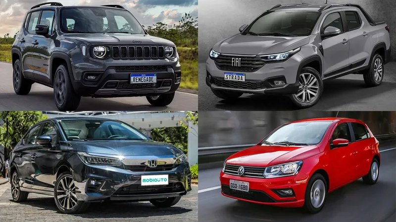 Carros mais vendidos de 2022 por categoria: SUV, picape, hatch e sedan 