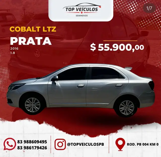 Carro Chevrolet Cobalt 2016 LTZ 1.8 8V (Flex)
