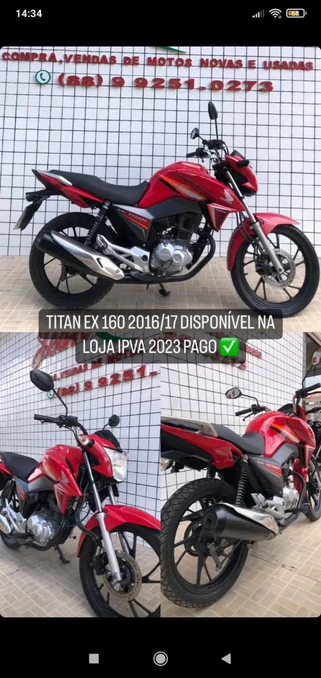 Carro Honda CG 160 2017 Titan