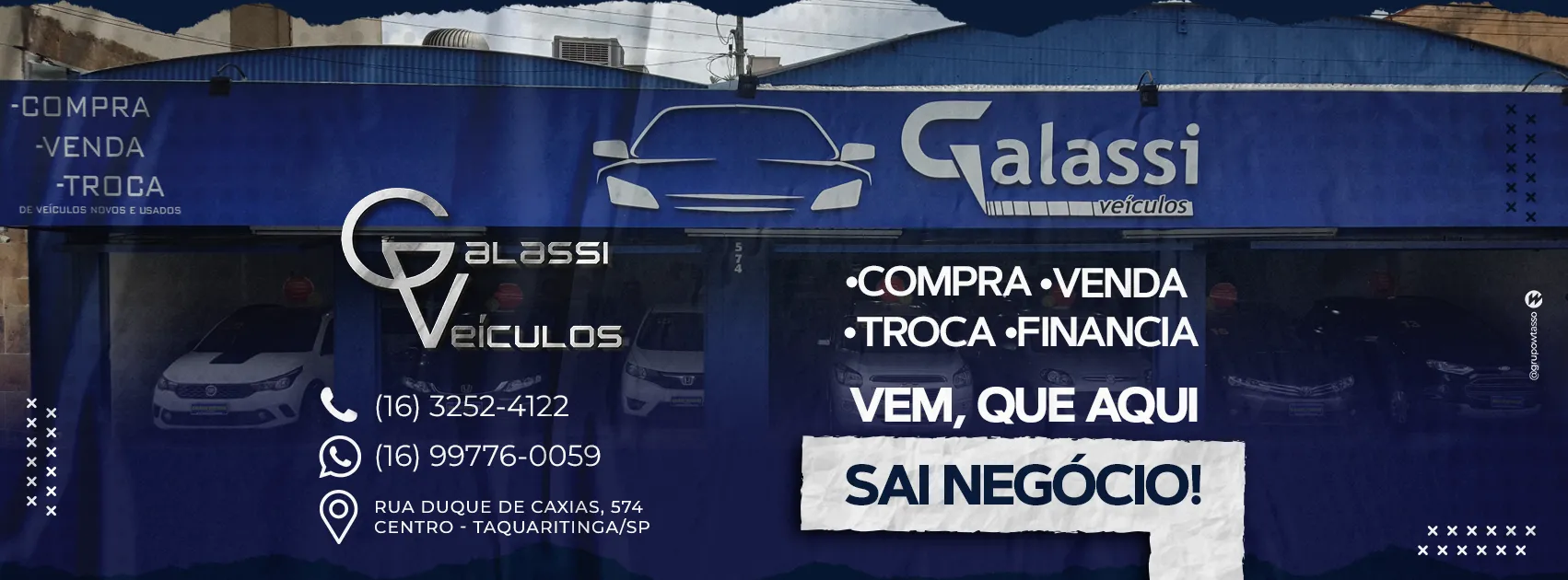 Fachada da loja Veículos à venda em GALASSI VEICULOS - Taquaritinga - SP | Mobiauto