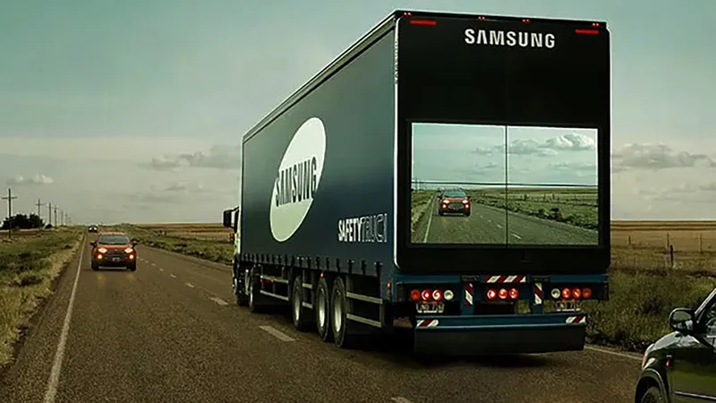 Samsung cria caminhão "transparente" com tecnologia para evitar acidentes