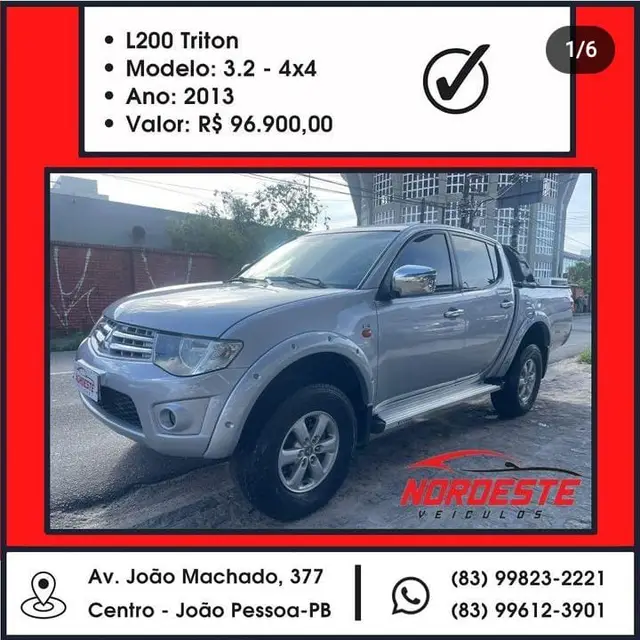 Carro Mitsubishi L200 Triton Sport 2013 3.2 Di-D 4x4 GLX