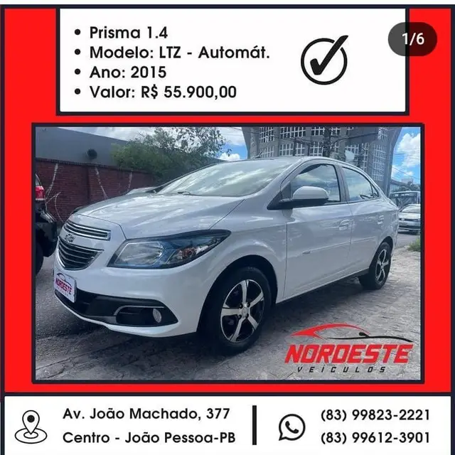 Carro Chevrolet Prisma 2015 1.4 LTZ SPE/4 (Aut)