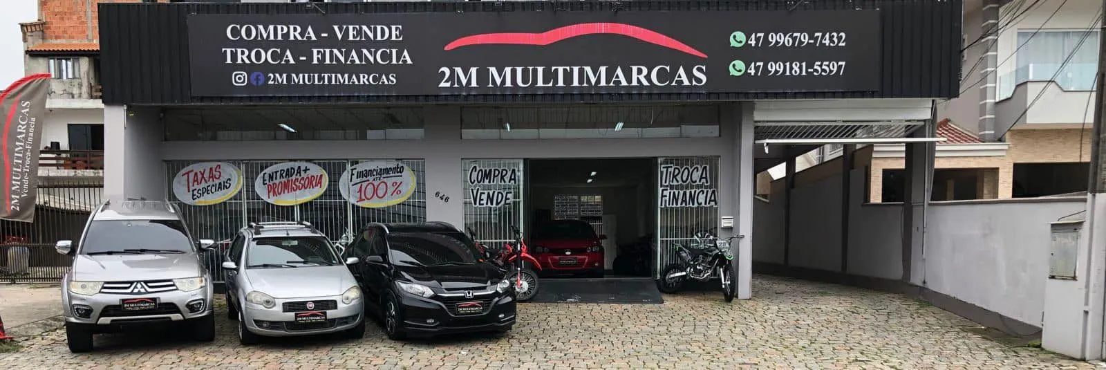 Fachada da loja Veículos à venda em 2M Multimarcas - Joinville - SC | Mobiauto