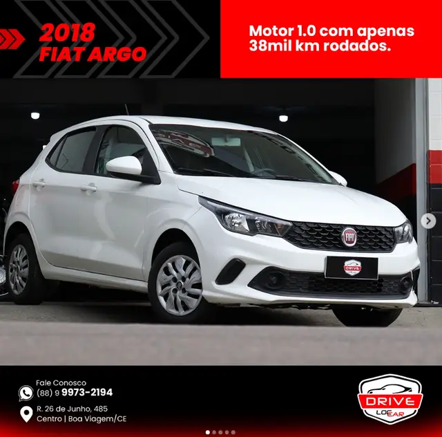 Carro Fiat Argo 2018 Drive 1.3 Firefly (Flex)