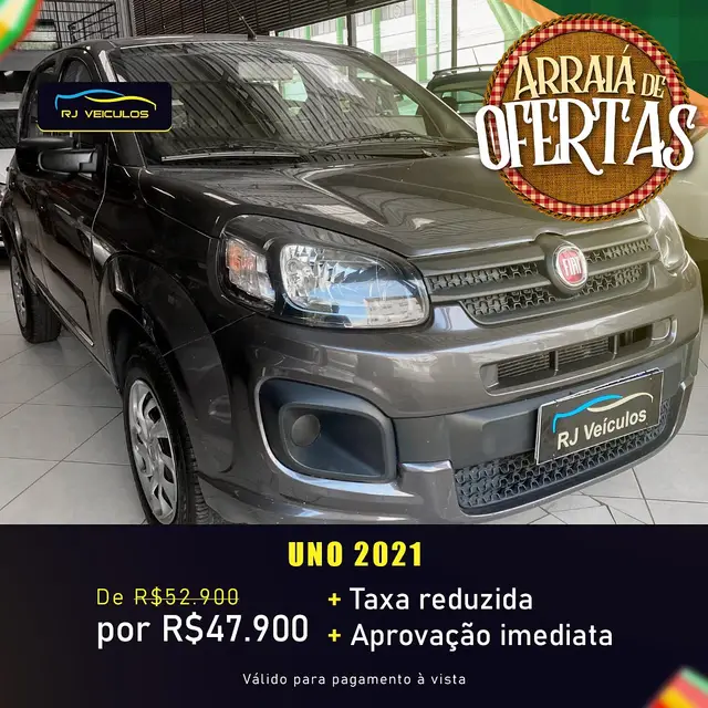 Carro Fiat Uno 2021 Attractive 1.0