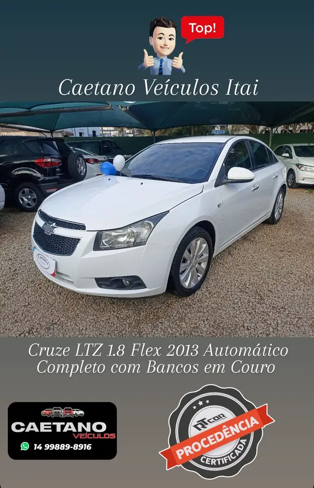 Carro Chevrolet Cruze 2013 LTZ 1.8 16V Ecotec (Aut)(Flex)