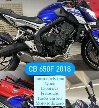 Carro Honda CB 650R 2018 Cb 650F (ABS)
