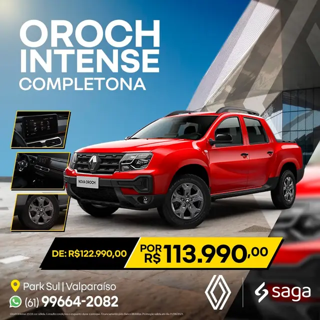 Carro Renault Oroch 2024 Intense 1.6 (Flex)