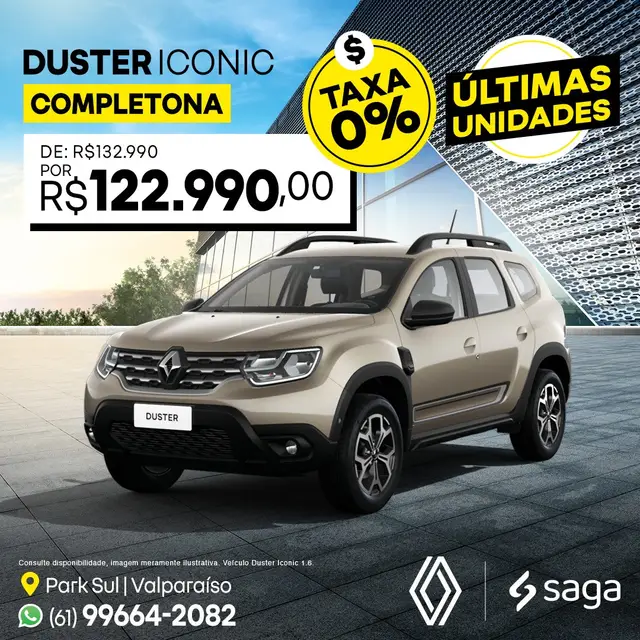 Carro Renault Duster 2024 Iconic 1.6 16V (Flex) (Aut)