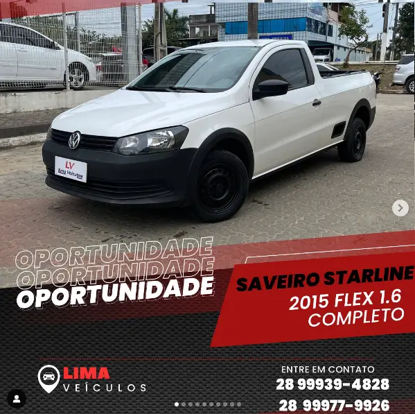 Carro Volkswagen Saveiro 2015 1.6 Startline CS (Flex)