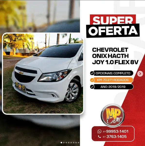 Carro Chevrolet Onix 2019 1.0 Joy SPE/4