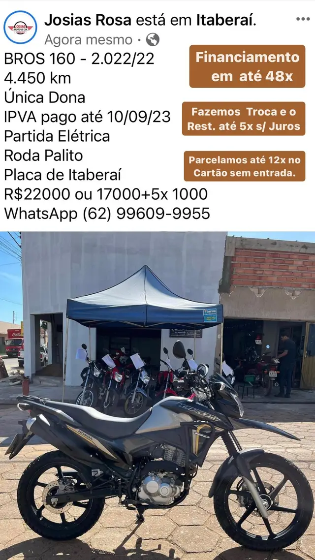 Carro Honda NXR 160 2022 Bros ESDD