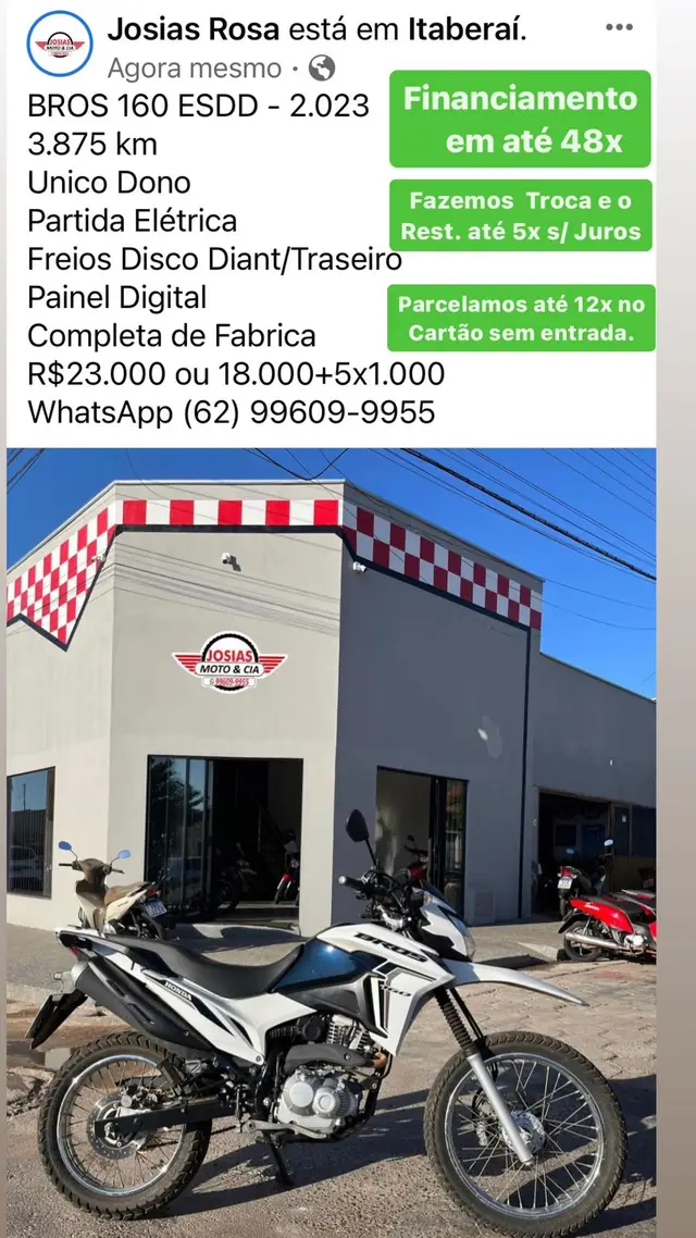 Carro Honda NXR 160 2023 Bros ESDD