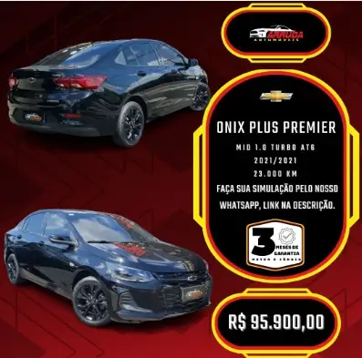 Carro Chevrolet Onix Plus 2021 1.0 Premier Turbo Midnight Flex (Aut)