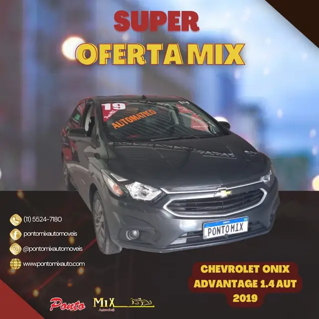 Carro Chevrolet Onix 2019 1.4 Advantage SPE/4 (Aut)