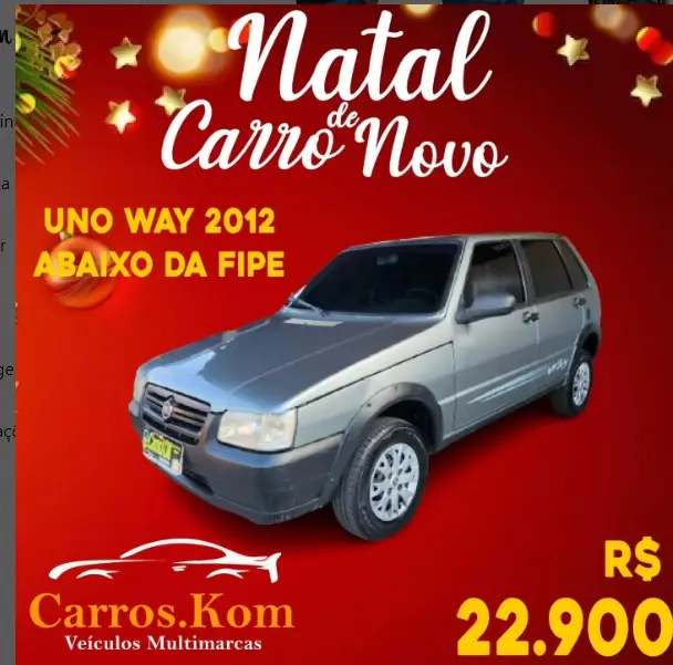 Carro Fiat Uno 2012 Way 1.0 8V (Flex) 4p