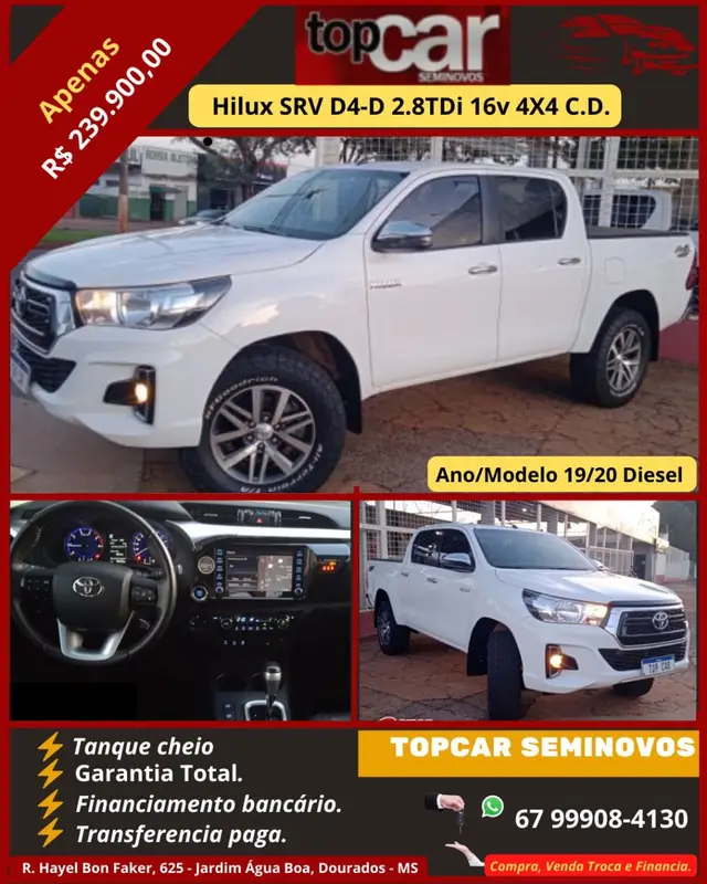 Carro Toyota Hilux Cabine Dupla 2020 Hilux 2.8 TDI STD CD 4x4