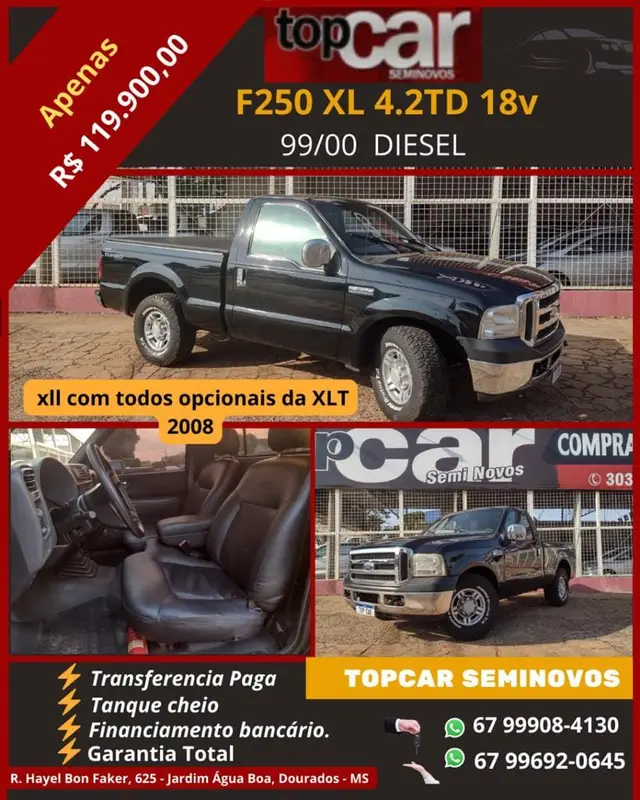 Carro Ford F-250 2000 F250 7.3 (Cab Simples)