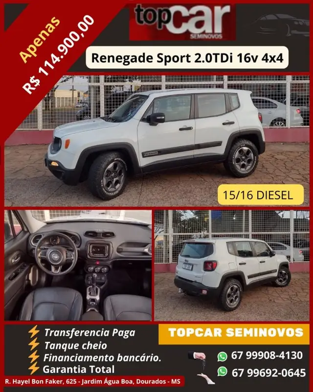 Carro Jeep Renegade 2016 Longitude 2.0 TDI 4x4 (Aut)