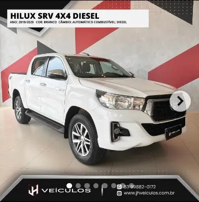 Carro Toyota Hilux Cabine Dupla 2020 Hilux 2.8 16v TDI SRV CD 4x4 (Aut)