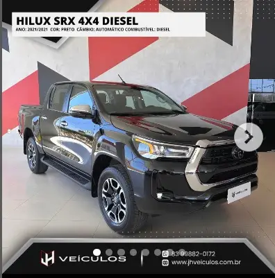 Carro Toyota Hilux Cabine Dupla 2021 SRX 2.8 TDI CD 4x4 (Aut)