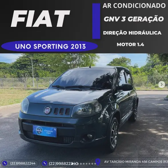 Carro Fiat Uno 2013 Sporting 1.4 8V (Flex) 4p