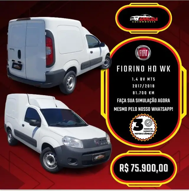 Carro Fiat Fiorino 2018 1.4 Evo Hard Working (Flex)