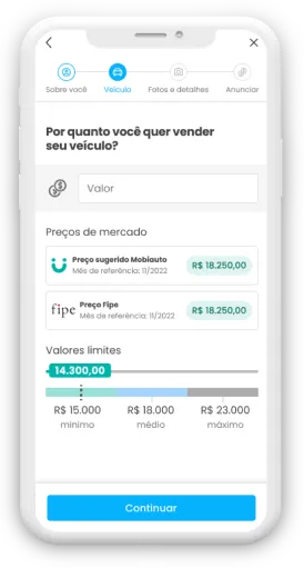 Segundo passo de como criar um anúncio no site da Mobiauto