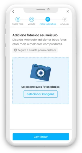 Terceiro passo de como criar um anúncio no site da Mobiauto