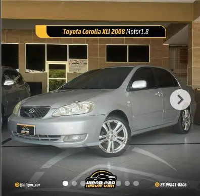 Carro Toyota Corolla 2008 Sedan XLi 1.8 16V (flex)