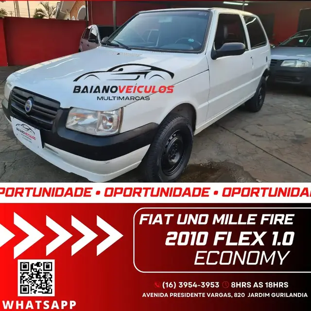 Carro Fiat Uno Mille 2010 Fire Economy 1.0 (Flex) 2p