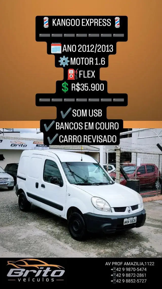 Carro Renault Kangoo Express 2013 1.6 16V Com Porta Lateral(Flex)