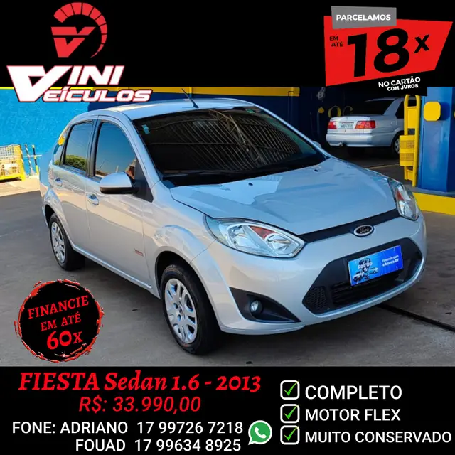 Carro Ford Fiesta Sedan 2013 1.0 (Flex)