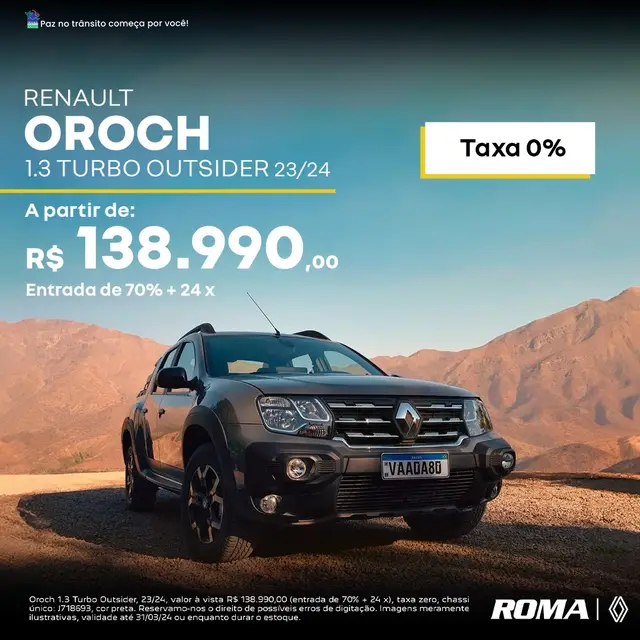 Carro Renault Oroch 2024 Outsider 1.3 TCe (Flex) (Aut.)