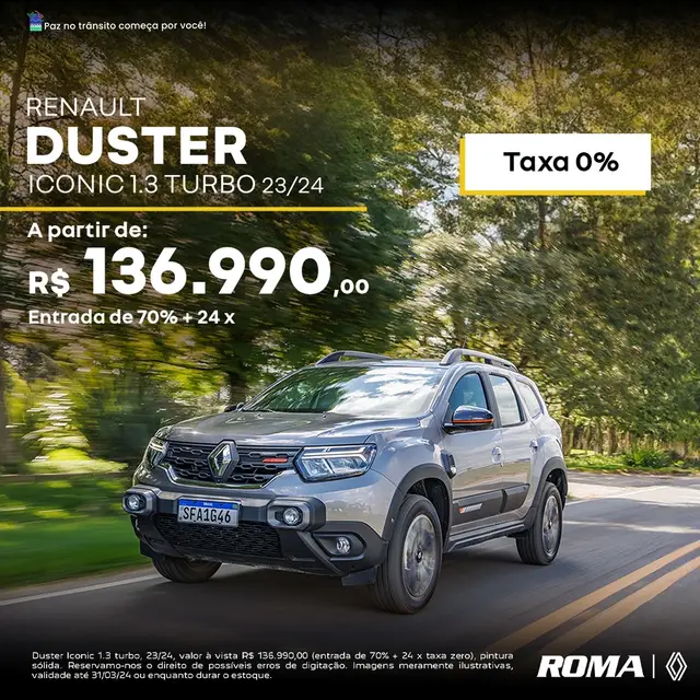 Carro Renault Duster 2024 Iconic 1.3 Turbo (Flex) (Aut.)