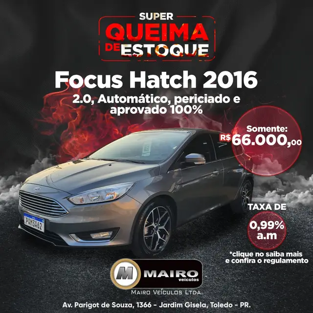 Carro Ford Focus Hatch 2016 SE Plus 1.6 TiVCT