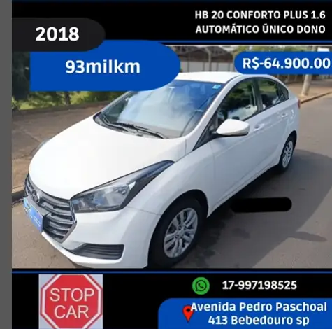 Carro Hyundai HB20 2018 1.6 Comfort Plus (Flex)