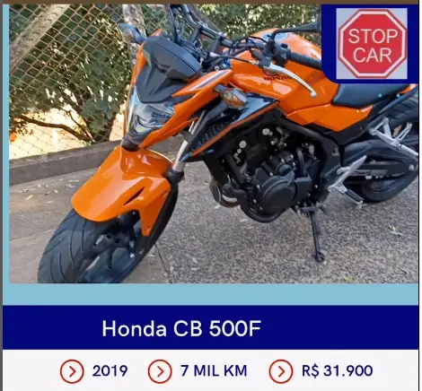Carro Honda CB 500F 2019 (ABS)