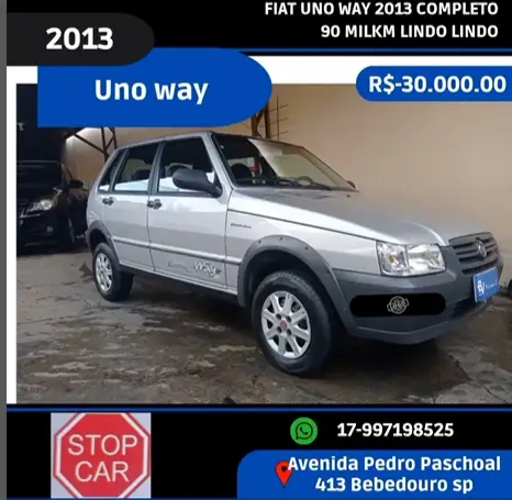 Carro Fiat Uno 2013 Way 1.0 8V (Flex) 4p