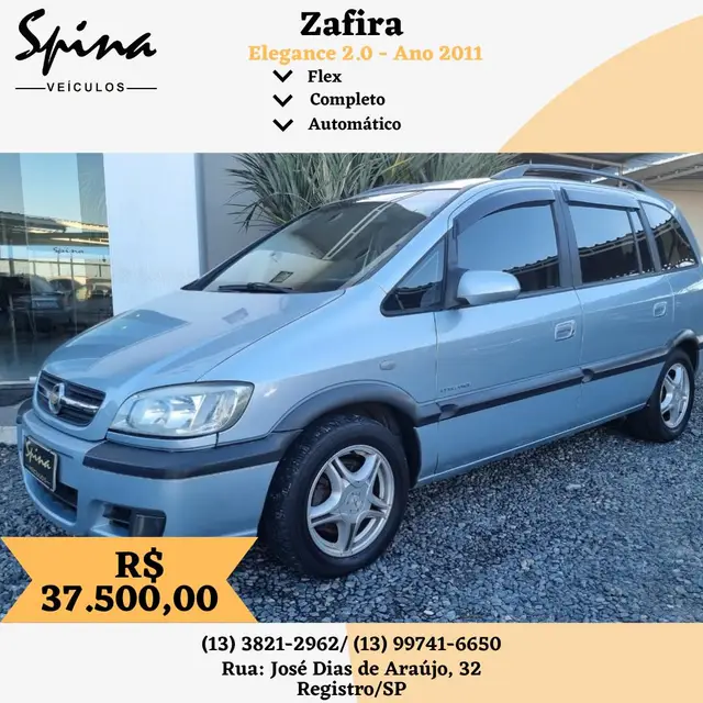 Carro Chevrolet Zafira 2011 Elegance 2.0 (Flex) (Aut)