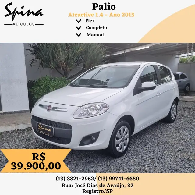 Carro Fiat Palio 2015 Attractive 1.4 Evo (Flex)