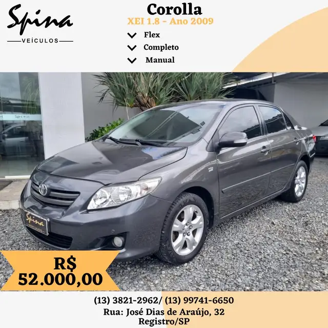 Carro Toyota Corolla 2009 Sedan XEi 1.8 16V (flex)