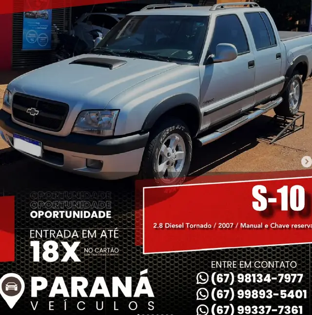 Carro Chevrolet S10 Cabine Dupla 2007 S10 Advantage 4x2 2.4 (Cab Dupla)