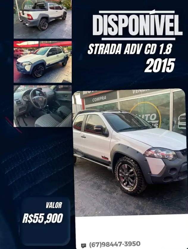 Carro Fiat Strada 2015 Working 1.4 (Flex) (Cabine Dupla)