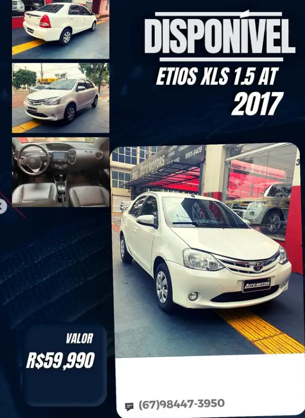 Carro Toyota Etios 2017 XS 1.5 (Flex)